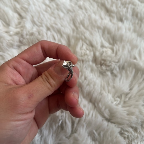 Sterling silver diamond lotus ring size 6 - Picture 8 of 8